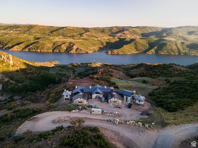 8988 N Sleeping Rock Cir, Kamas, UT 84036 - aerial overview of property's location featuring a water and mountain view