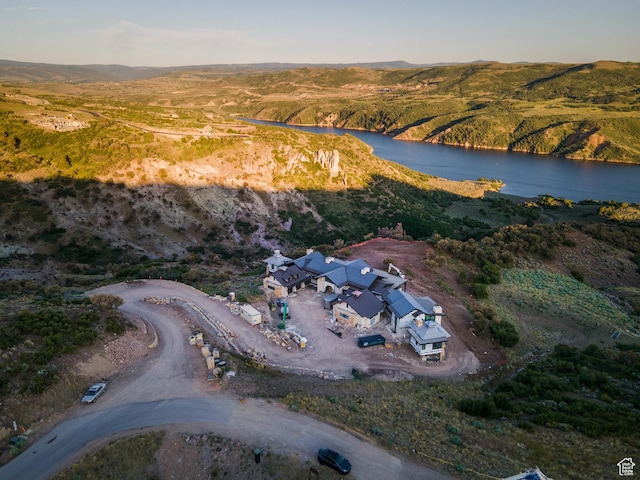 8988 N Sleeping Rock Cir, Kamas, UT 84036 - aerial view of property's location featuring a water and mountain view