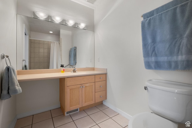 11508 S 5825 W, Payson, UT 84651 - bathroom featuring tile patterned flooring, vanity, and curtained shower