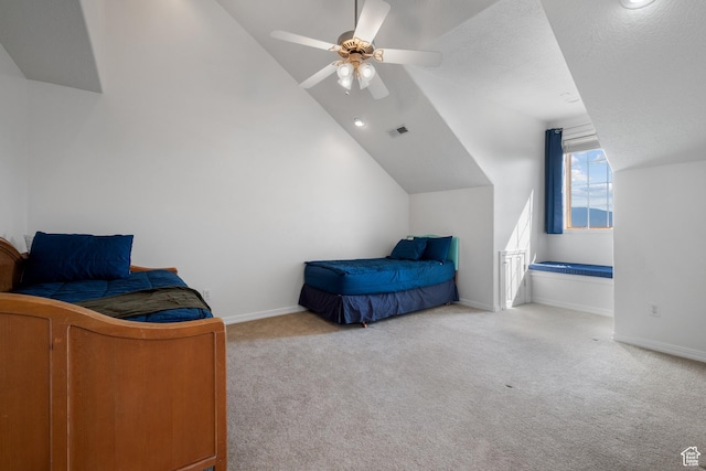 11508 S 5825 W, Payson, UT 84651 - carpeted bedroom featuring vaulted ceiling and ceiling fan