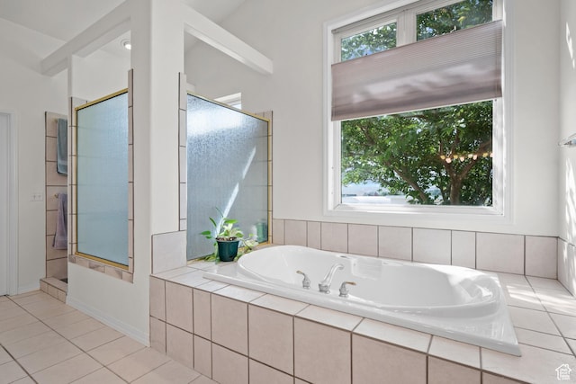 11508 S 5825 W, Payson, UT 84651 - bathroom with a bath, tile patterned flooring, and a shower
