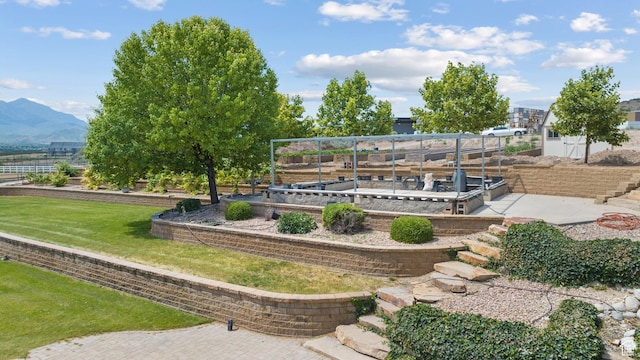 11508 S 5825 W, Payson, UT 84651 - view of home's community with a mountain view, a patio, and a yard