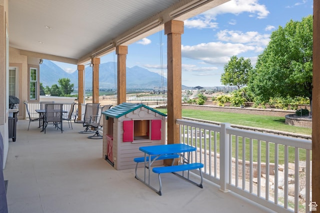 11508 S 5825 W, Payson, UT 84651 - view of patio with a mountain view