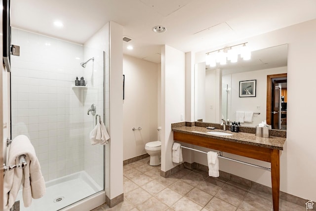 3720 N Sundial Ct Unit B322, Park City, UT 84098 - full bath with a shower stall, vanity, recessed lighting, and tile patterned flooring