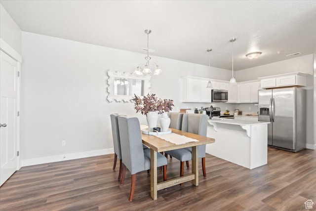 1806 W Newcastle Ln Unit 203, Saratoga Springs, UT 84045 - dining area with dark wood-style floors and a chandelier