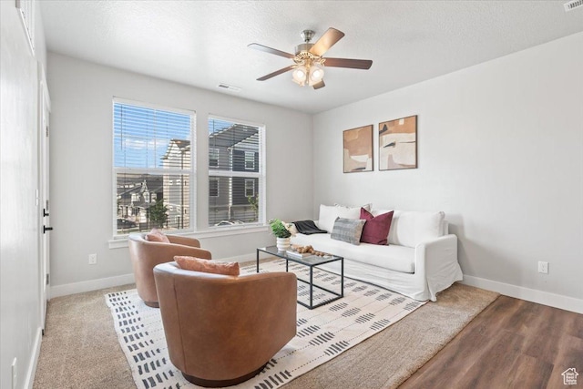 1806 W Newcastle Ln Unit 203, Saratoga Springs, UT 84045 - living area featuring a ceiling fan and wood finished floors