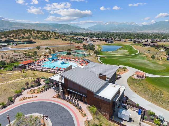 3057 E Corral Peak Cir Unit 147, Heber City, UT 84032 - drone / aerial view of a water and mountain view and a local golf course