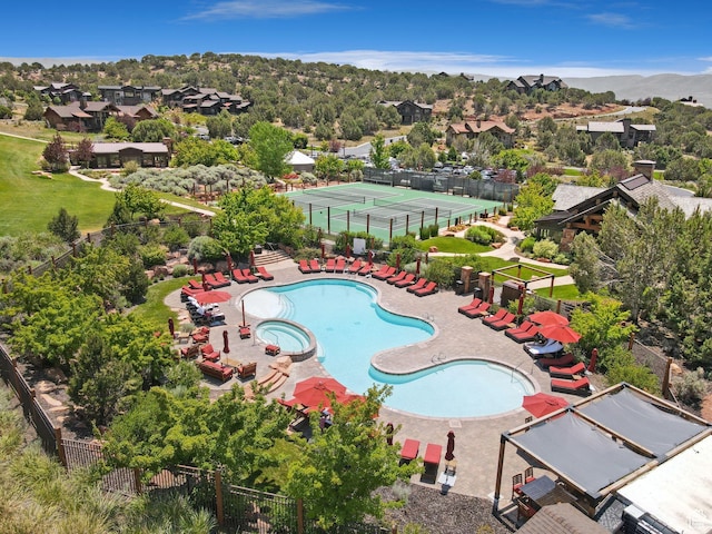 3057 E Corral Peak Cir Unit 147, Heber City, UT 84032 - view of pool with a pool with connected hot tub and a residential view
