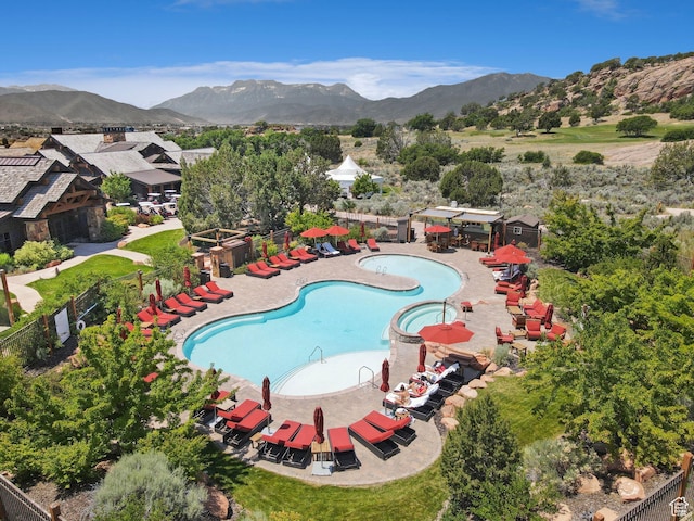 3057 E Corral Peak Cir Unit 147, Heber City, UT 84032 - community pool with a mountain view and a patio