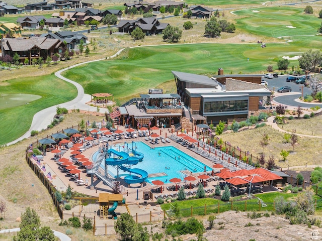3057 E Corral Peak Cir Unit 147, Heber City, UT 84032 - aerial view of a pool and a golf club