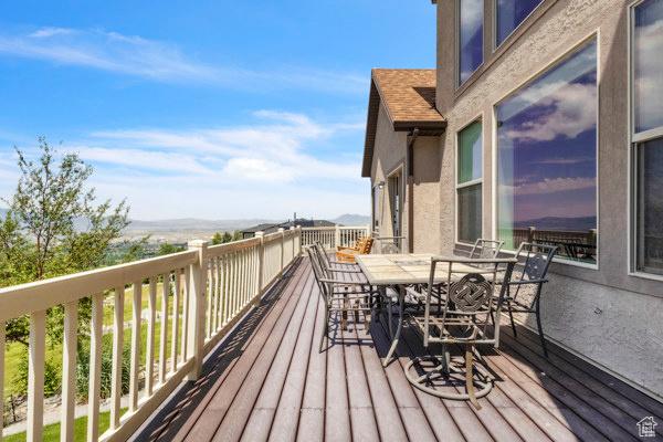 2330 E Meadow Lark Ln, North Logan, UT 84341 - wooden deck featuring outdoor dining area