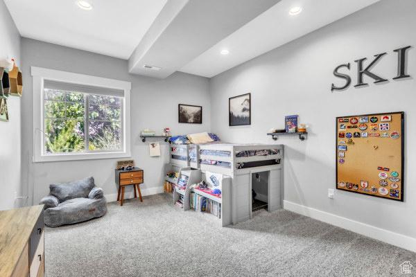 2330 E Meadow Lark Ln, North Logan, UT 84341 - rec room featuring carpet flooring and recessed lighting