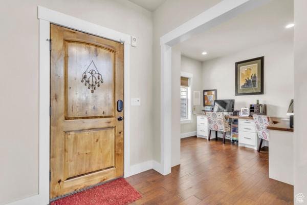 2330 E Meadow Lark Ln, North Logan, UT 84341 - foyer entrance featuring wood finished floors and recessed lighting