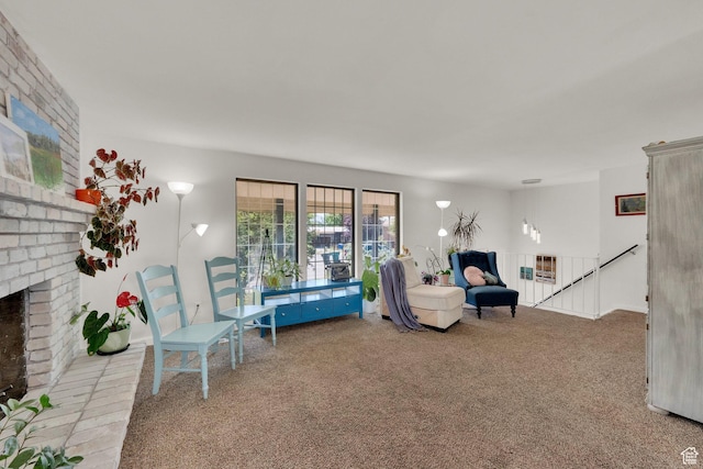 1888 W 7265 S, West Jordan, UT 84084 - living room with a fireplace and carpet floors