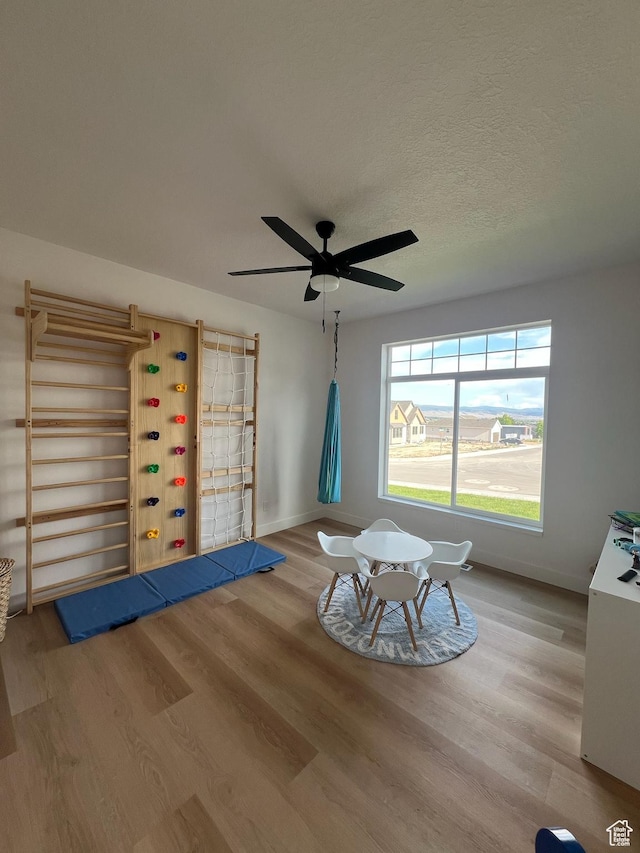 420 W 350 N, Gunnison, UT 84634 - interior space featuring wood finished floors and a ceiling fan