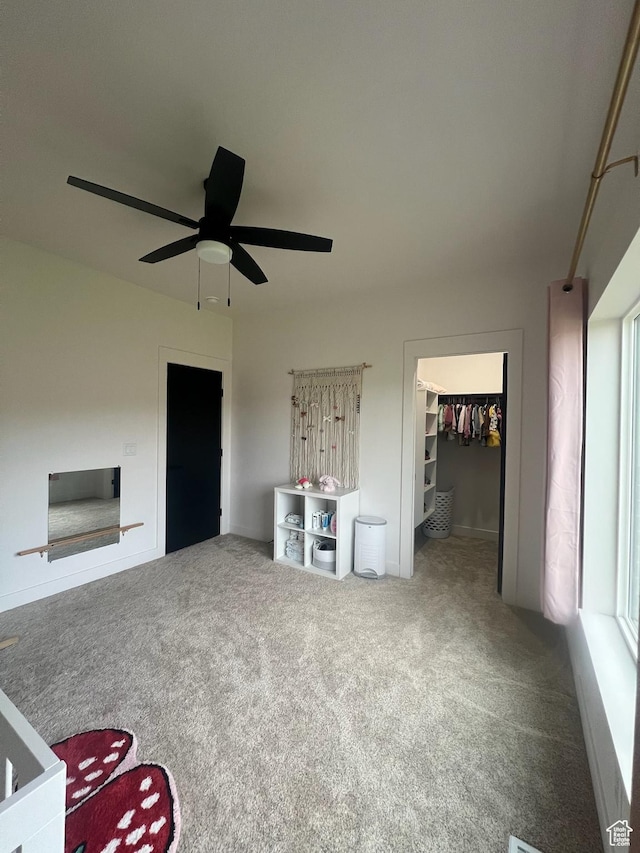 420 W 350 N, Gunnison, UT 84634 - unfurnished living room with carpet and a ceiling fan