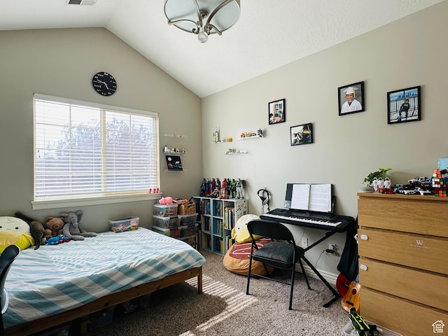 10227 Mystic Brook Way S, South Jordan, UT 84095 - bedroom featuring carpet and vaulted ceiling