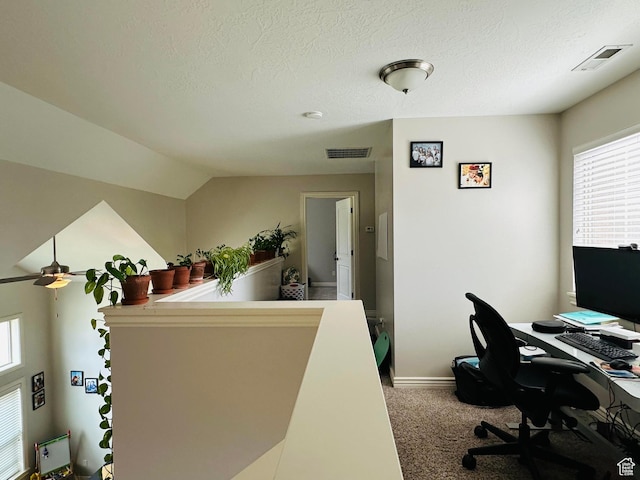 10227 Mystic Brook Way S, South Jordan, UT 84095 - carpeted office space featuring a textured ceiling and ceiling fan