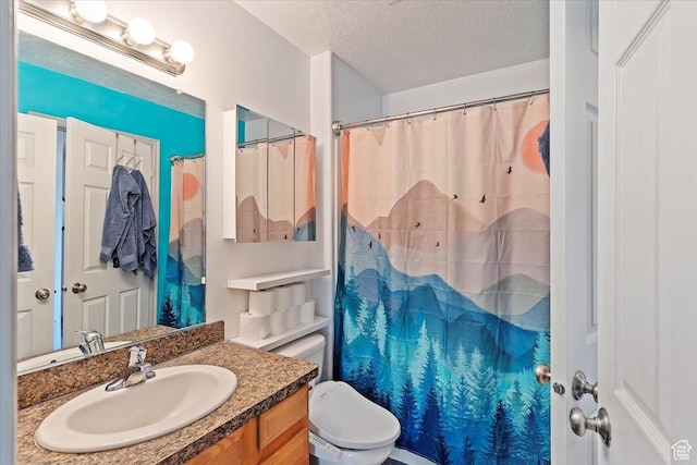 228 W 1975 N Unit 56, Harrisville, UT 84414 - bathroom with a textured ceiling, vanity, and a shower with curtain