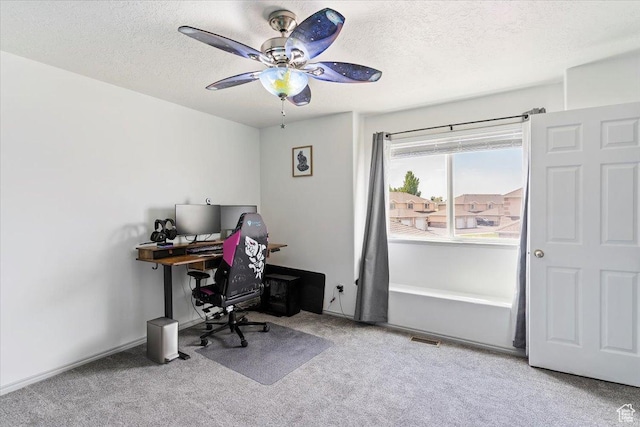 228 W 1975 N Unit 56, Harrisville, UT 84414 - office with carpet flooring, ceiling fan, and a textured ceiling