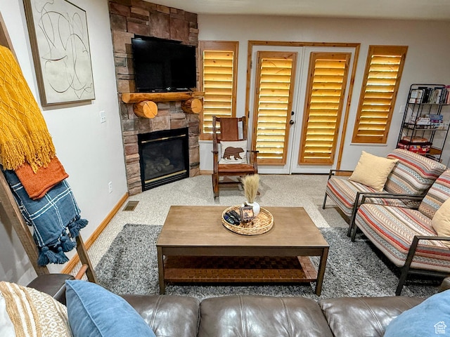 5060 E Lake View Dr N Unit 1108, Eden, UT 84310 - living room featuring carpet and a fireplace