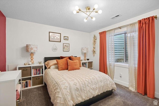 10848 S Tahoe Way S, Jordan, UT 84009 - carpeted bedroom with a chandelier and a textured ceiling