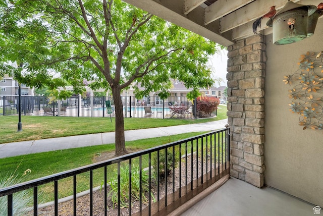 1225 W Dallin Dr Unit Q102, Pleasant Grove, UT 84062 - balcony featuring view of pool area