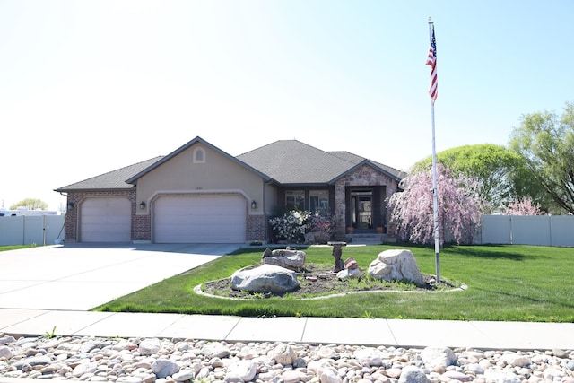 2681 N 3375 W, Plain City, UT 84404 - single story home with an attached garage, brick siding, and driveway