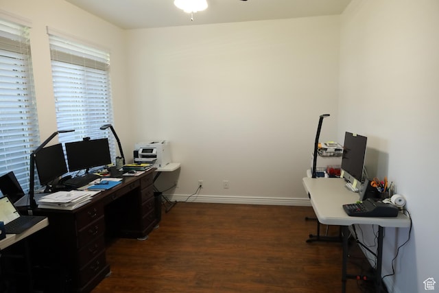 2681 N 3375 W, Plain City, UT 84404 - office space featuring dark wood-type flooring and ceiling fan