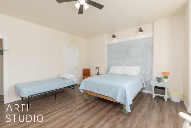 785 N Homestead St, Hildale, UT 84784 - bedroom featuring wood finished floors and a ceiling fan