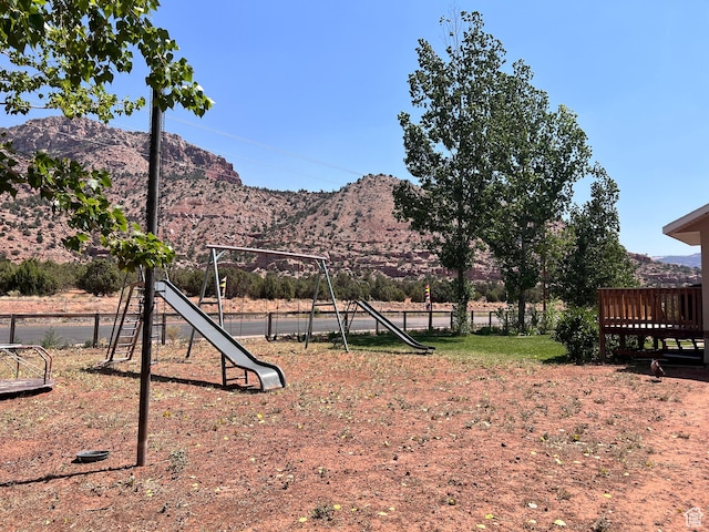 785 N Homestead St, Hildale, UT 84784 - view of yard with a playground and a mountain view