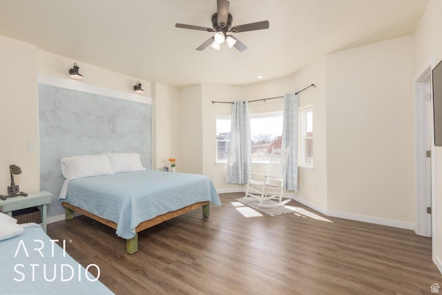 785 N Homestead St, Hildale, UT 84784 - bedroom featuring wood finished floors and a ceiling fan