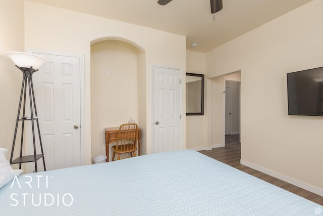 785 N Homestead St, Hildale, UT 84784 - bedroom featuring wood finished floors and a ceiling fan