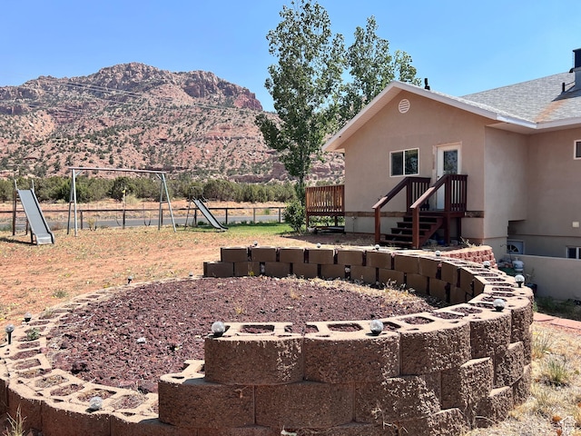 785 N Homestead St, Hildale, UT 84784 - view of yard featuring a playground and a mountain view