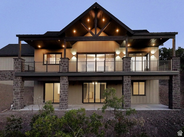 9281 E Rdg Pine Dr, Heber City, UT 84032 - back of house with a balcony and a patio area