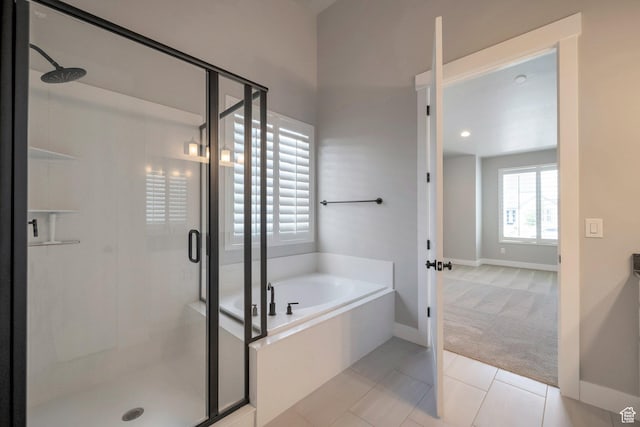 3552 W 2950 N, Lehi, UT 84043 - full bath featuring a bath, a shower stall, and tile patterned floors