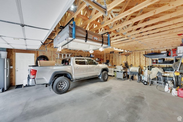 1719 Clyde Lake Dr Unit 346, Heber City, UT 84032 - garage with freestanding refrigerator