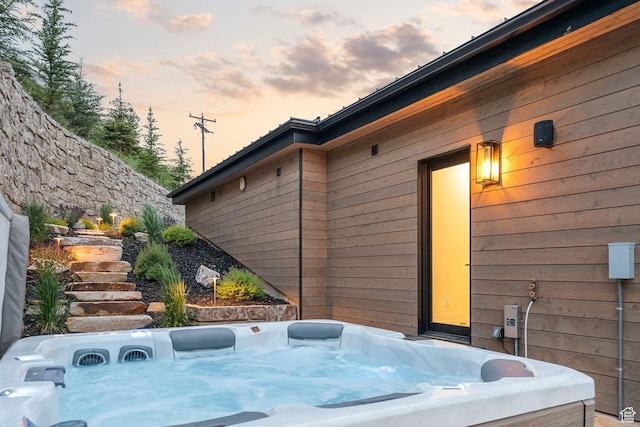 1400 Weber Wild Rd, Oakley, UT 84055 - view of patio / terrace featuring a hot tub