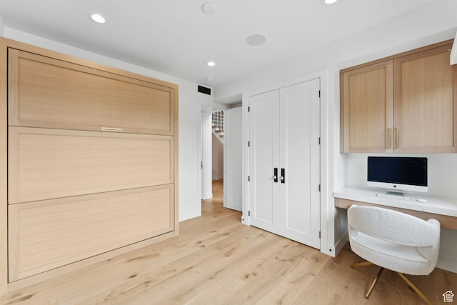 1400 Weber Wild Rd, Oakley, UT 84055 - office space with light wood-type flooring, built in desk, and recessed lighting