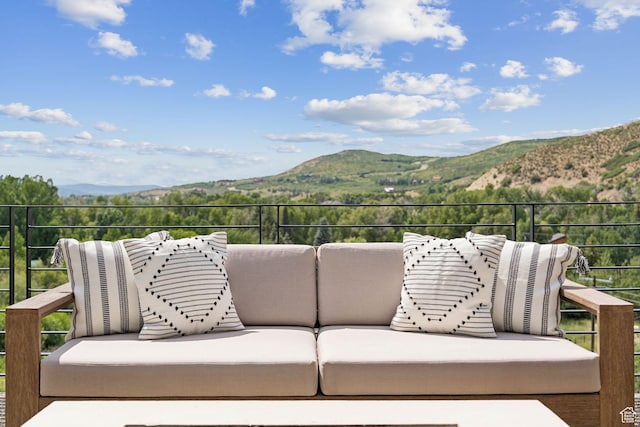 1400 Weber Wild Rd, Oakley, UT 84055 - patio / terrace with a mountain view and an outdoor living space