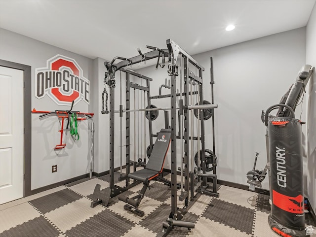 5796 N Valley View Rd, Lehi, UT 84043 - exercise room featuring recessed lighting and carpet flooring