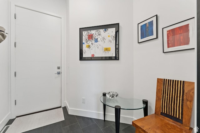 11515 N White Tail Ct, Hideout, UT 84036 - foyer with baseboards and dark tile patterned floors