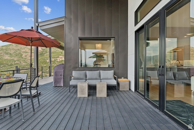 11515 N White Tail Ct, Hideout, UT 84036 - deck featuring an outdoor living space