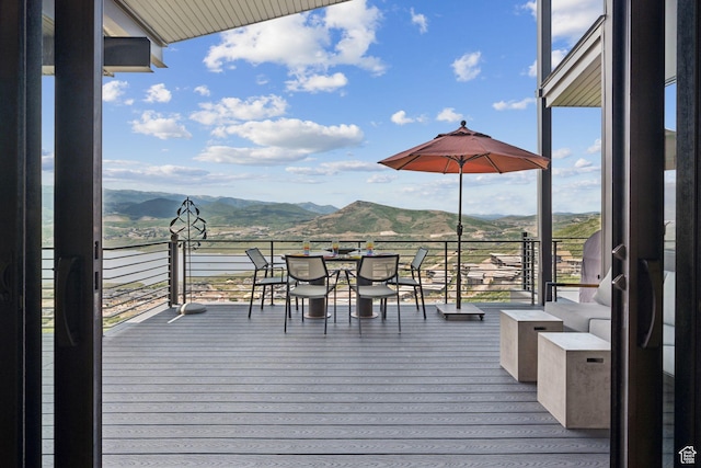 11515 N White Tail Ct, Hideout, UT 84036 - wooden deck with a mountain view