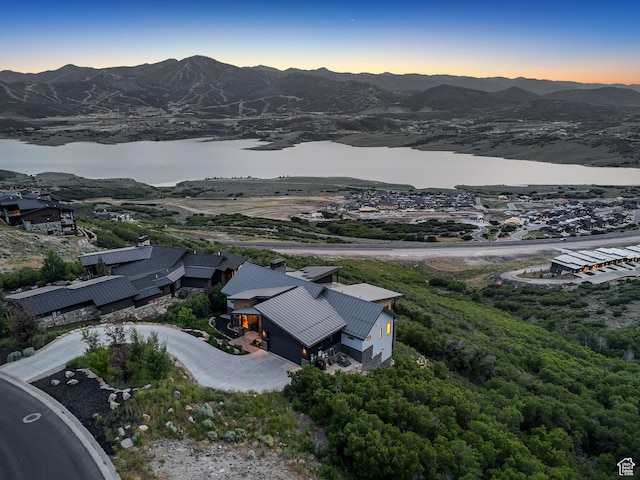 11515 N White Tail Ct, Hideout, UT 84036 - aerial view at dusk of a water and mountain view