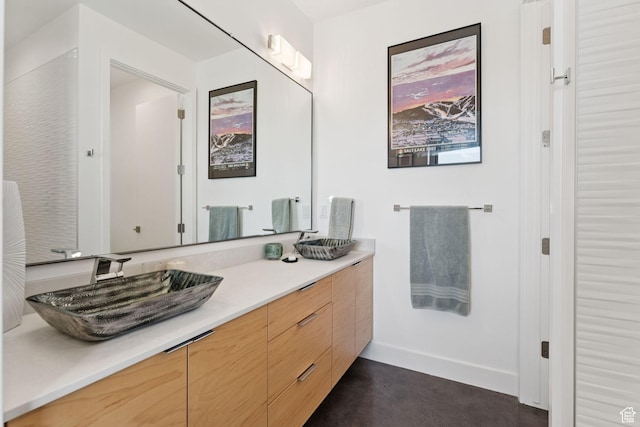 11515 N White Tail Ct, Hideout, UT 84036 - bathroom featuring double vanity and concrete flooring