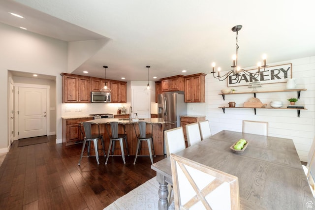 2071 S 500 E, Heber City, UT 84032 - dining room with a chandelier, recessed lighting, and dark wood-style flooring