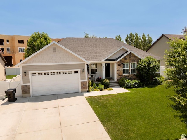 2071 S 500 E, Heber City, UT 84032 - craftsman-style house with stone siding, a garage, and driveway