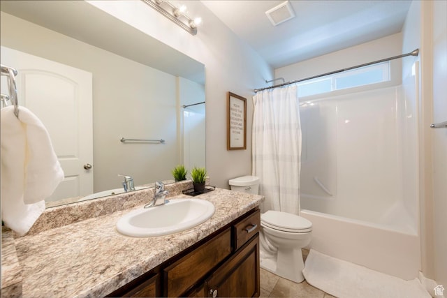 2071 S 500 E, Heber City, UT 84032 - full bathroom with vanity, shower / tub combo with curtain, and tile patterned flooring