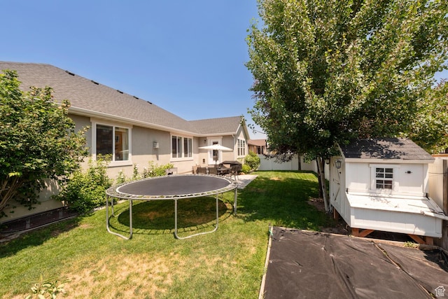 2071 S 500 E, Heber City, UT 84032 - fenced backyard with a trampoline and a shed